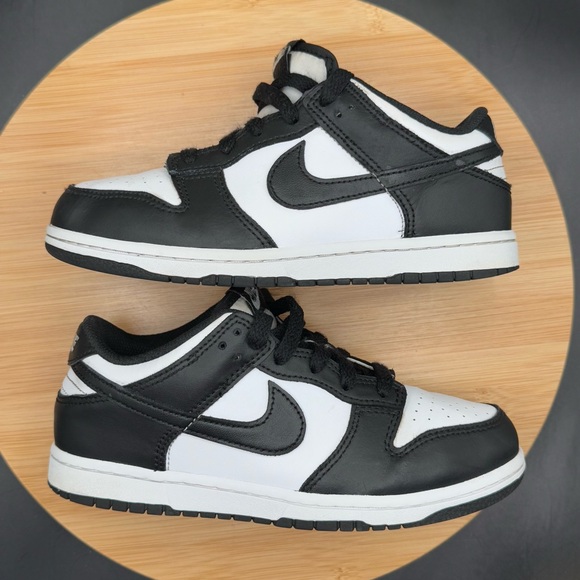 Nike Dunk Low Panda Sneakers Youth Size 3Y Black/White - Picture 3 of 11